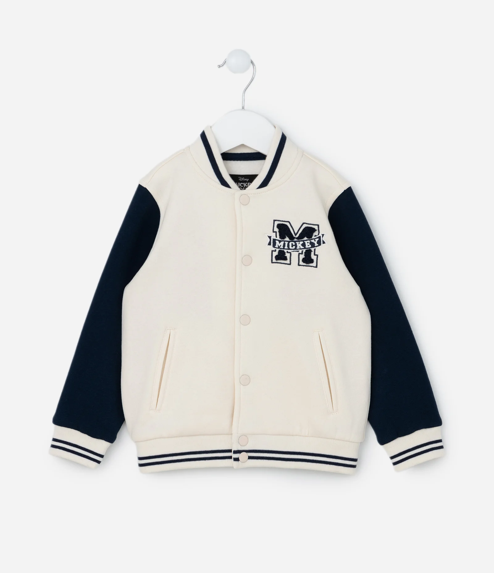 Blusão College Infantil com Estampa do Mickey - Tam  1 a 5 anos Off White 1