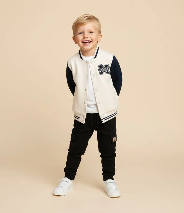 Blusão College Infantil com Estampa do Mickey - Tam  1 a 5 anos