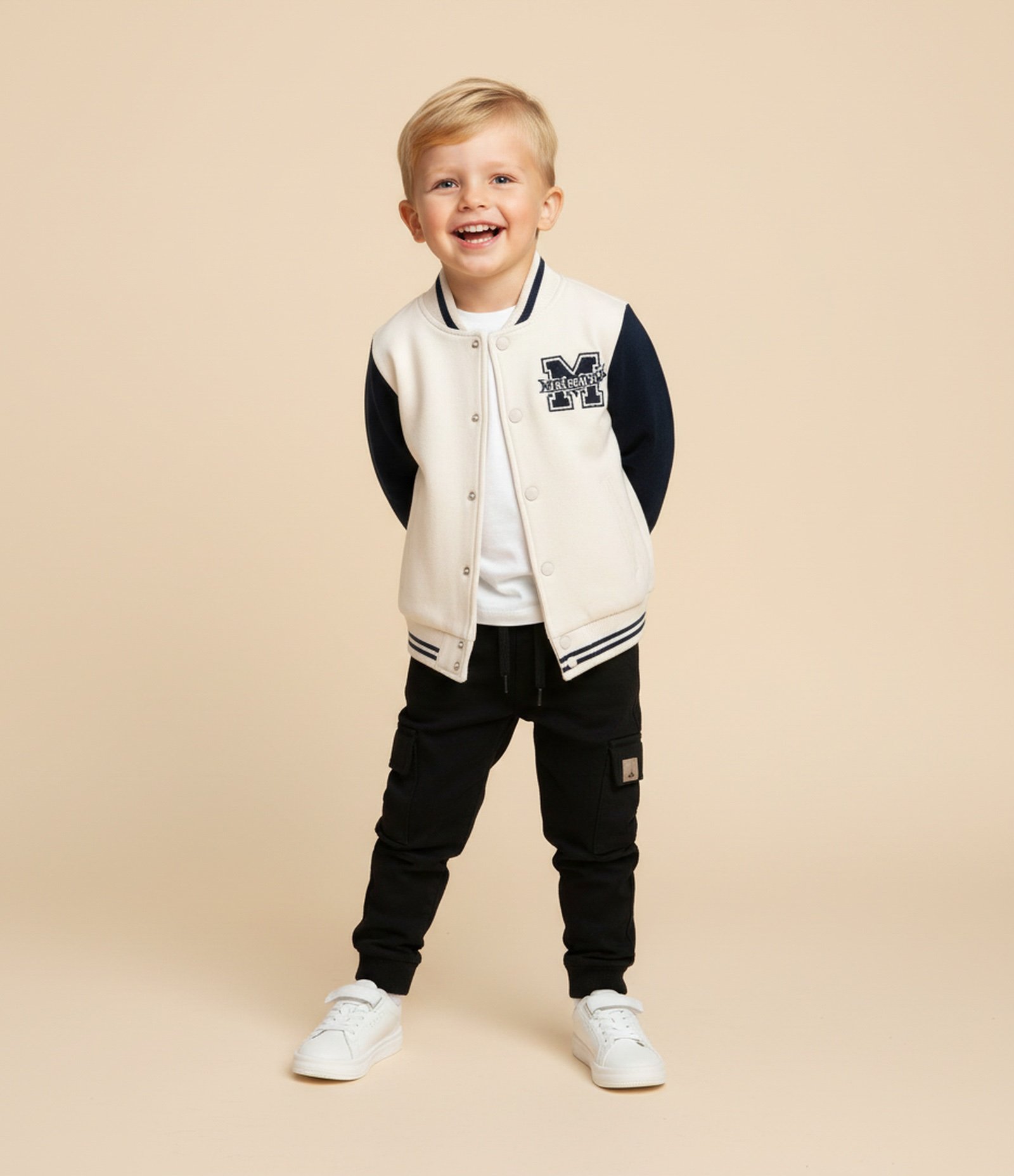 Blusão College Infantil com Estampa do Mickey - Tam  1 a 5 anos Off White 1