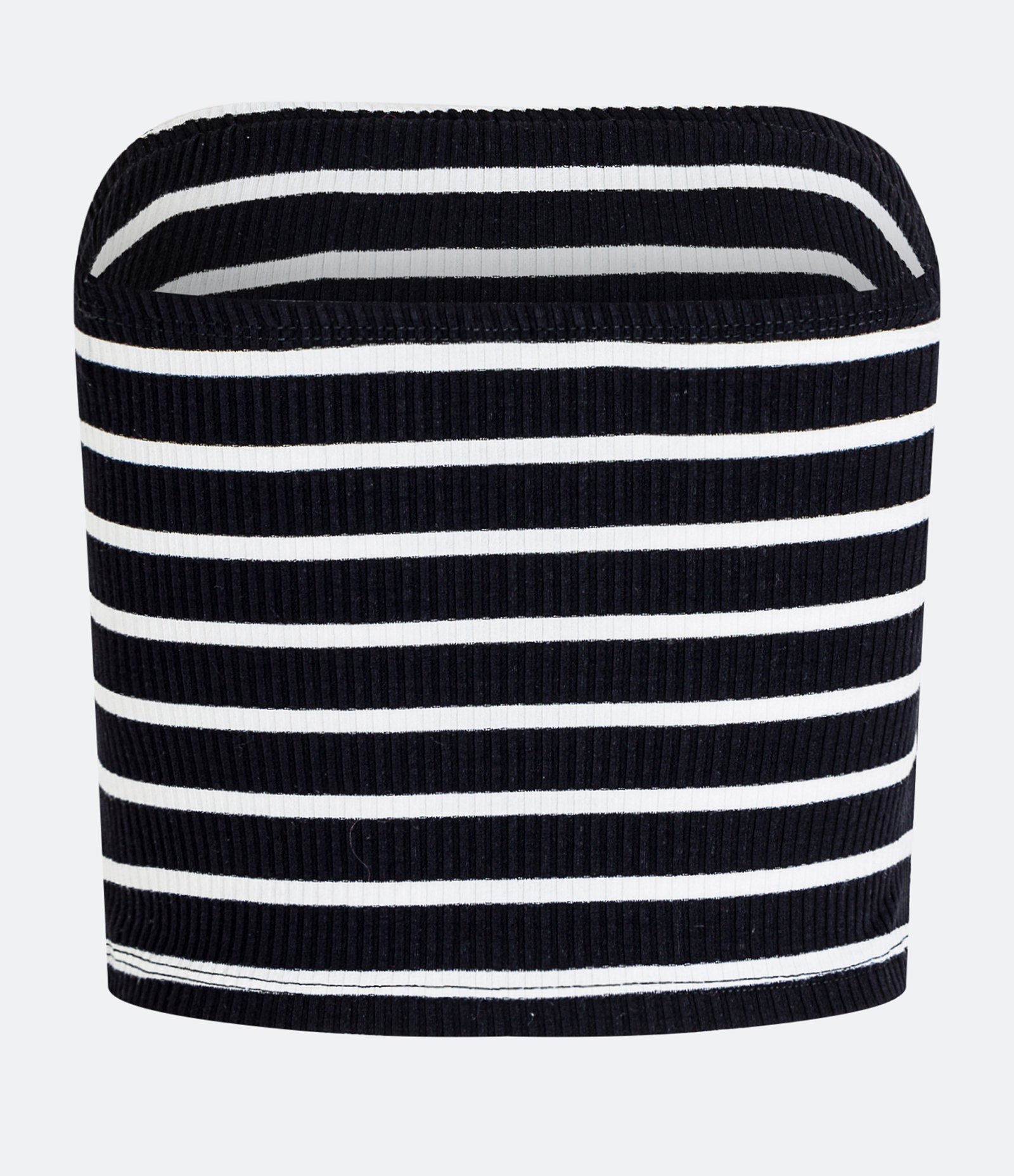 Blusa em Ribana Tomara que Caia Listrada Preto 7