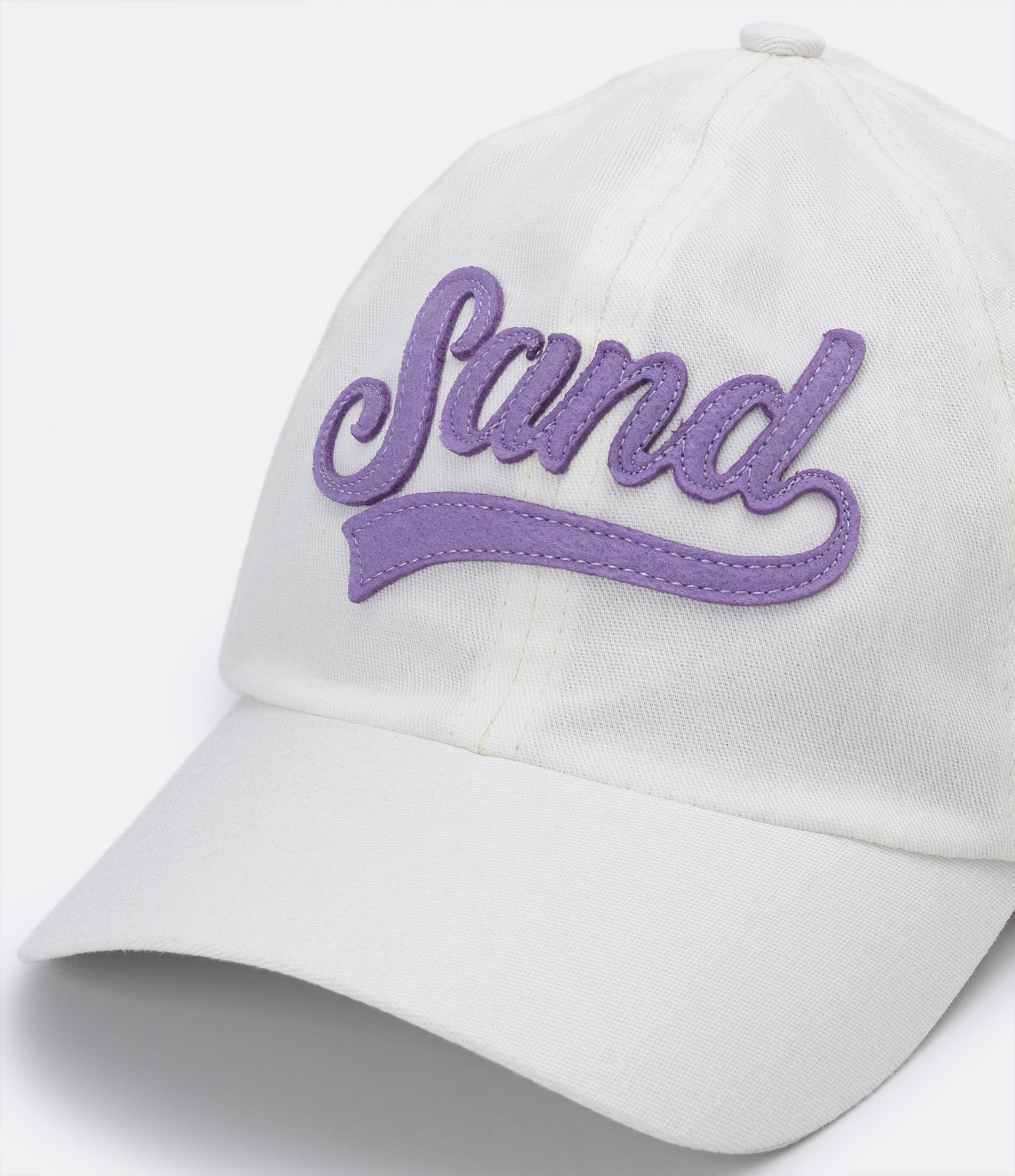 Boné Aba Curva Infantil em Sarja com Bordado Atoalhado Sand Branco 4