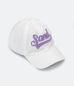 Boné Aba Curva Infantil em Sarja com Bordado Atoalhado Sand