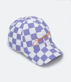 Boné Aba Curva Infantil Quadriculado com Bordado Summer