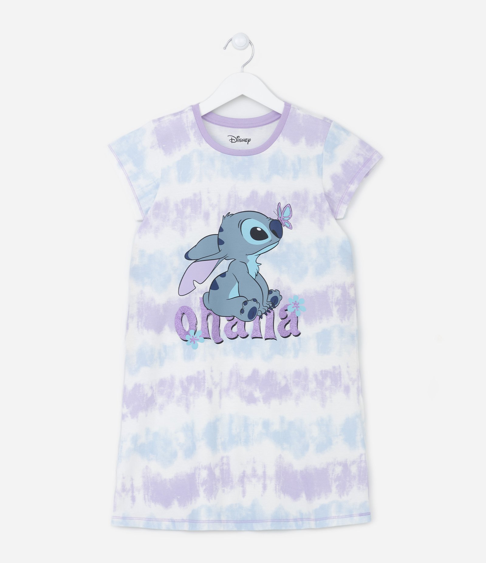 Camisola Infantil Tie Dye com Estampa do Stitch - Tam 5 a 14 anos Lilás 1