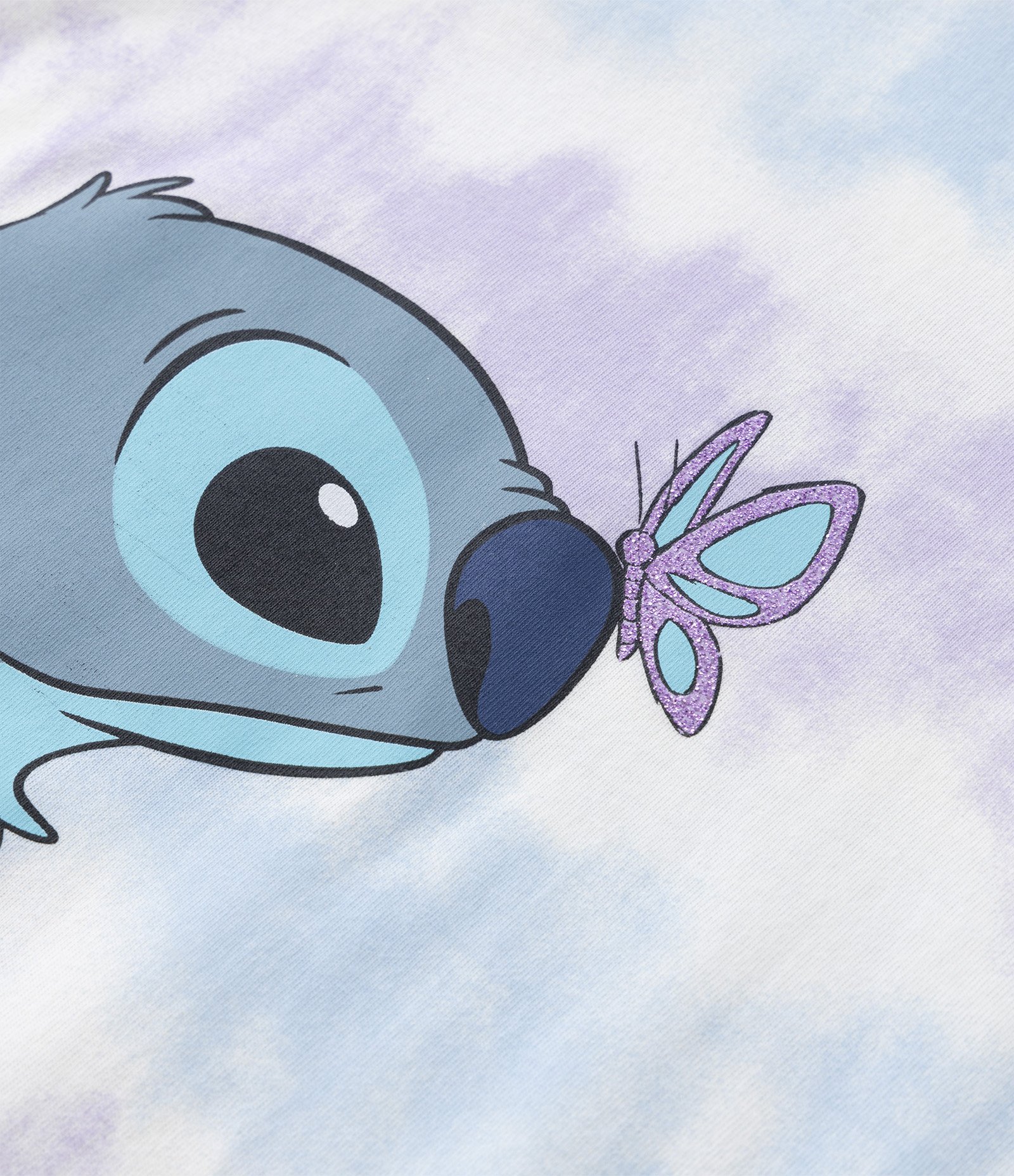 Camisola Infantil Tie Dye com Estampa do Stitch - Tam 5 a 14 anos Lilás 3