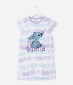 Camisola Infantil Tie Dye com Estampa do Stitch - Tam 5 a 14 anos