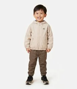 Calça Infantil em Sarja com Bolsos e Recortes - Tam 1 a 5 anos