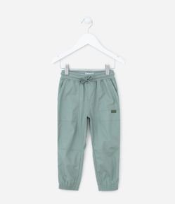 Calça Infantil em Sarja com Bolsos e Recortes - Tam 1 a 5 anos