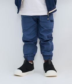 Calça Infantil em Sarja com Bolsos e Recortes - Tam 1 a 5 anos