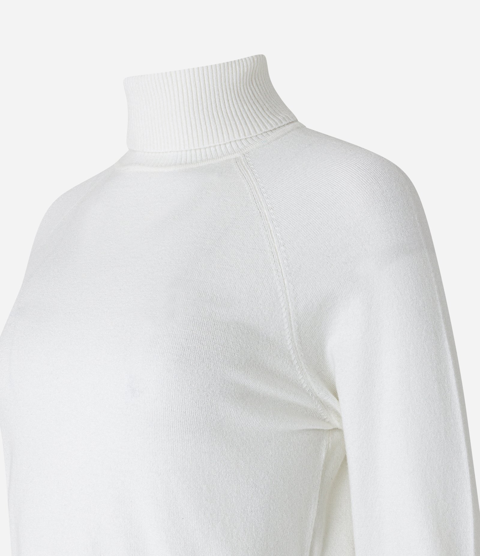 Blusa em Tricô com Gola Alta e Manga Longa Branco 7