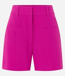 Bermuda Alfaiatada em Crepe com Bolso Fake