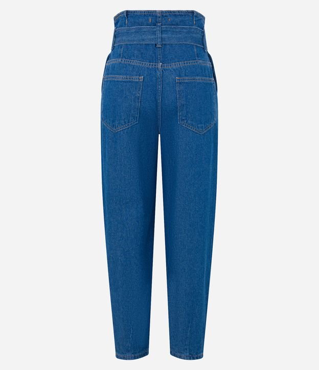 Calça Clochard em Jeans com Faixa para Amarração Azul 7