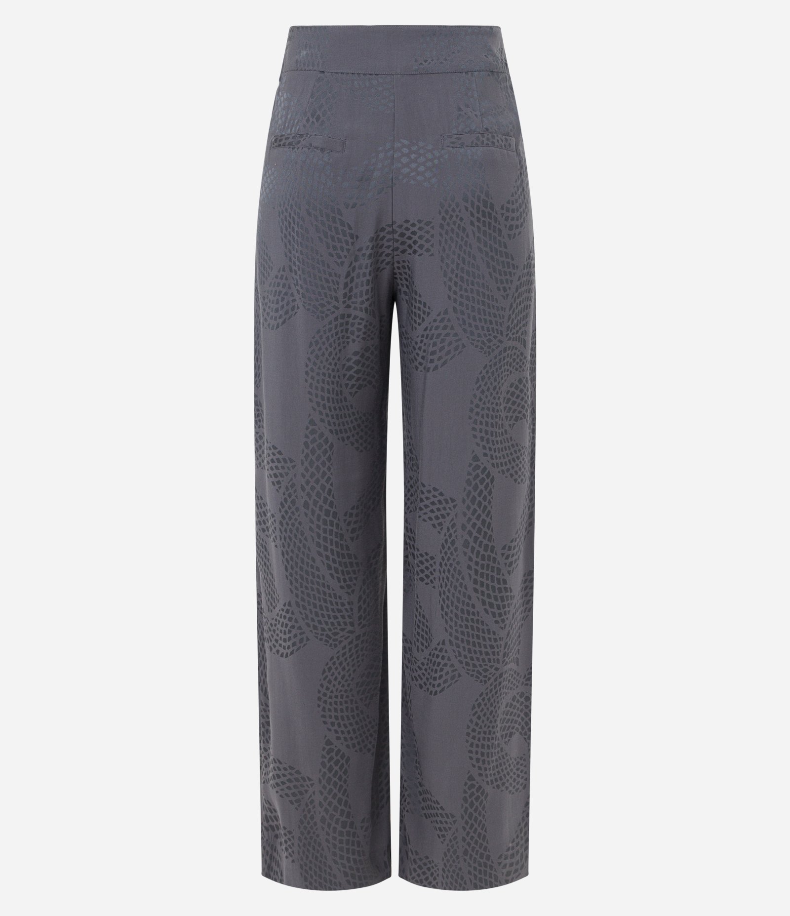 Calça Reta em Jacquard com Pregas e Estampa Cobra Cinza 6