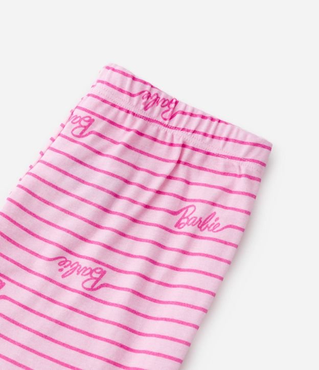 Pijama Longo com Estampa da Barbie e Listras - Tam 5 a 14 Anos Rosa 6
