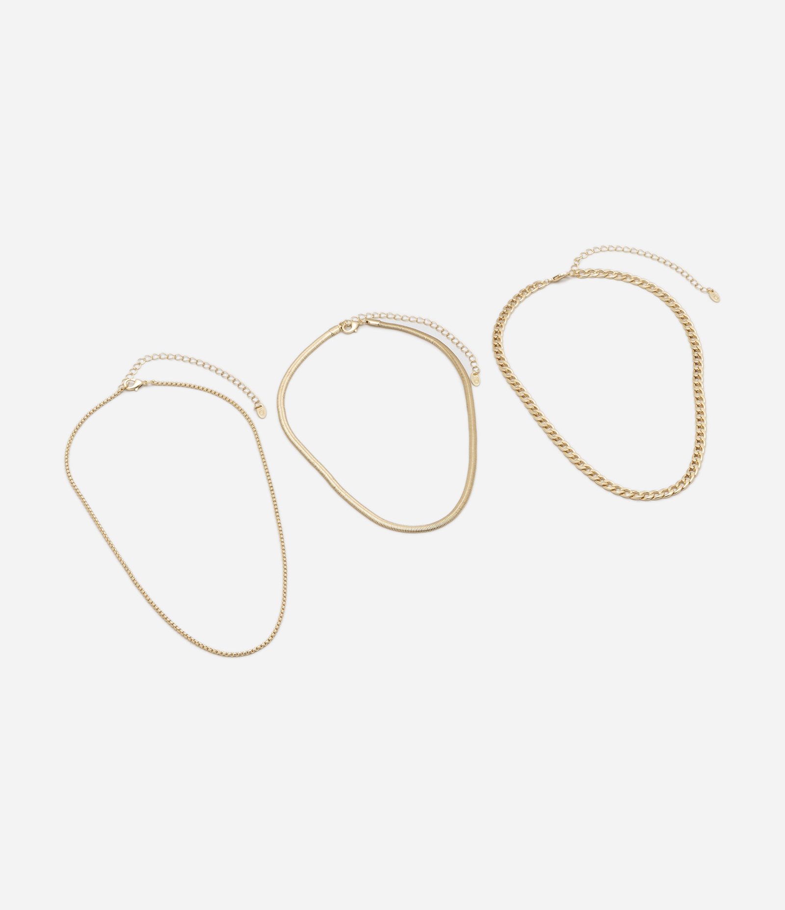 Colar com 03 Camadas em Metal com Correntes Variadas U 2