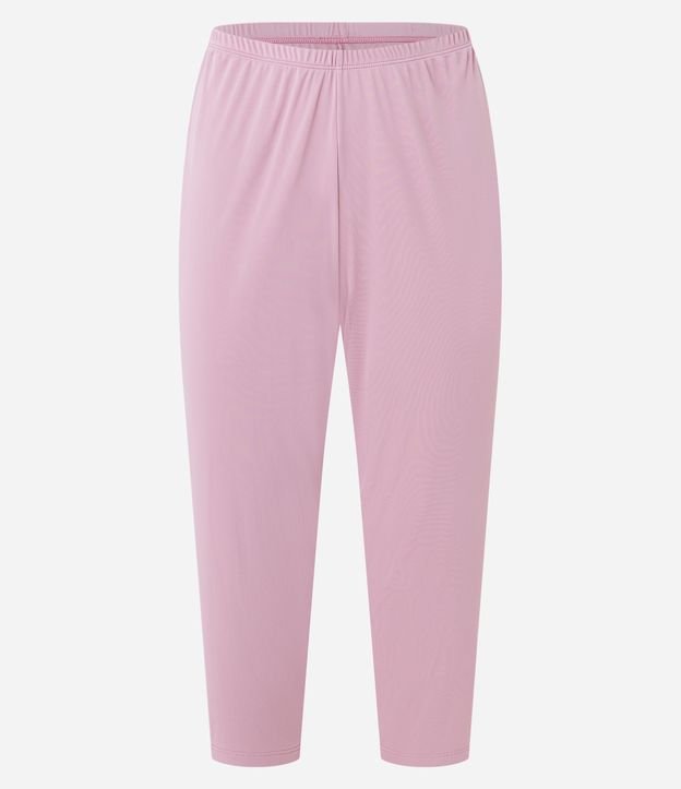 Pijama Longo em Liganete com Detalhe em Renda Rosa 9