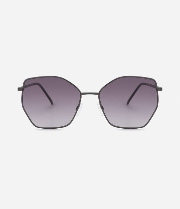 Óculos de Sol Quadrado com Lentes Degradê Cinza 2