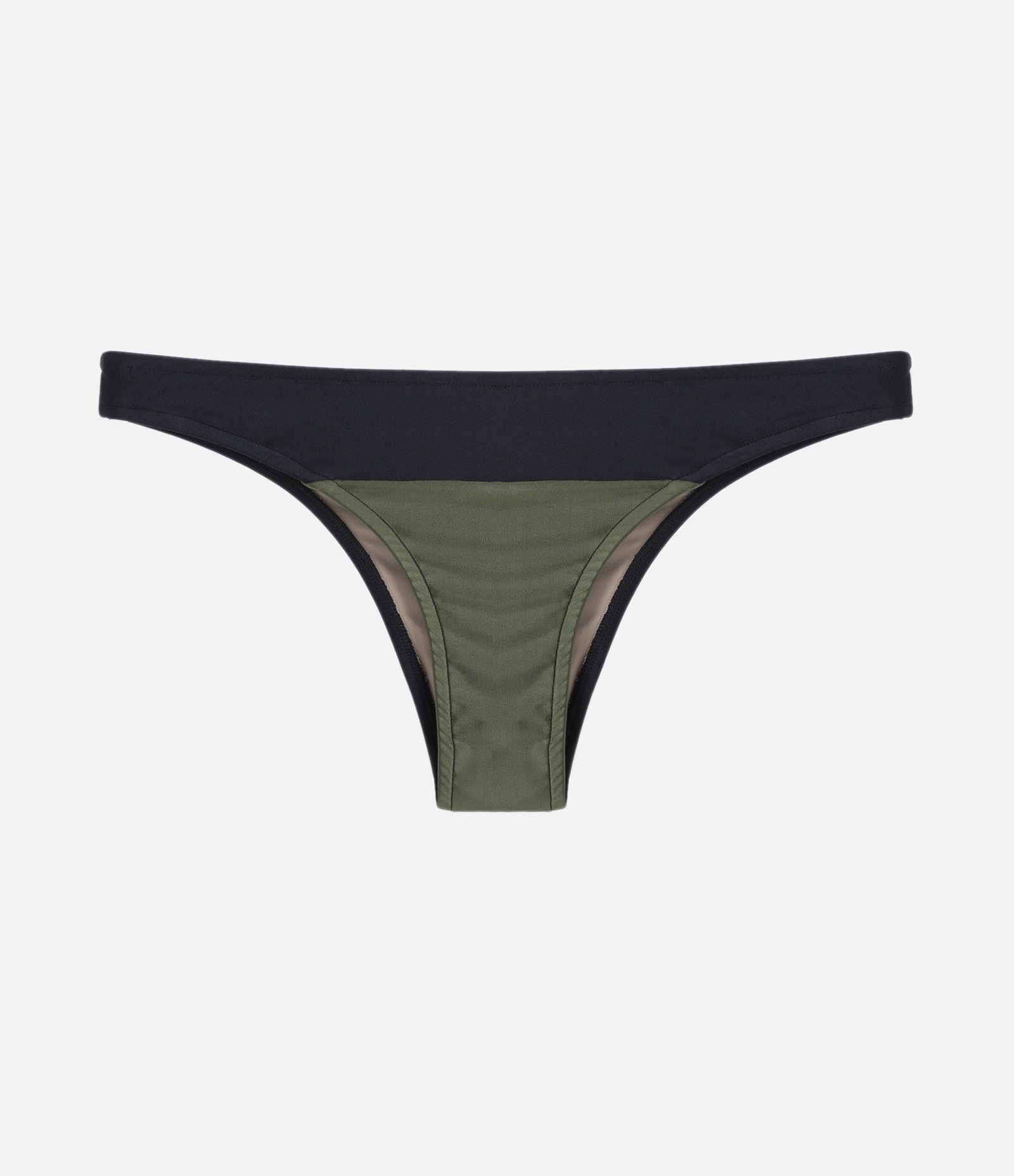 Biquíni Calcinha Básica em Poliamida com Recortes Verde/ Preto 5