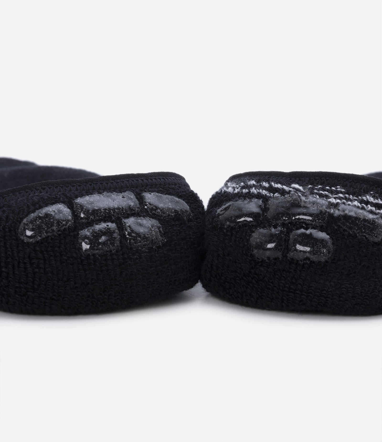 Kit 02 Pares de Meia Invisível em Algodão com Estampa Listrada e Silicone Preto 2