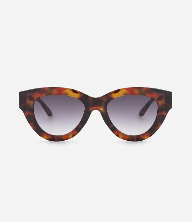 Óculos de Sol Redondo com Lentes Degradê Marrom 2