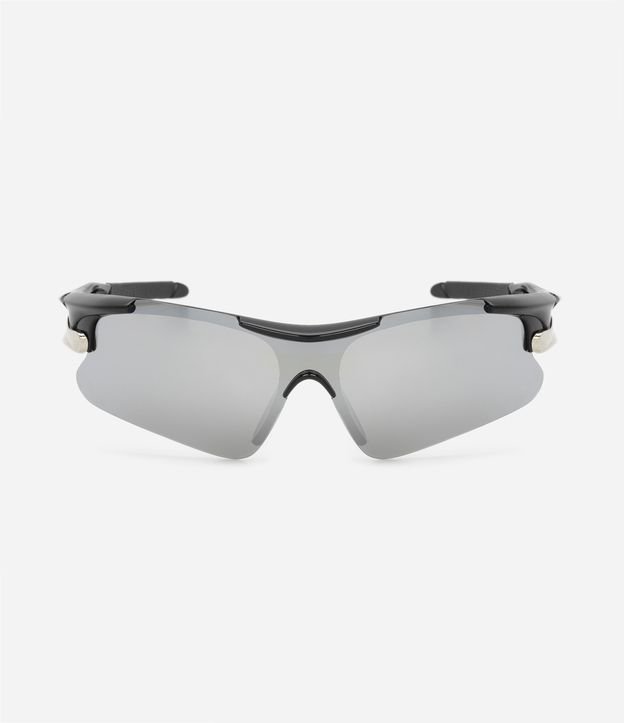 Óculos de Sol Esportivo com Lente Espelhada Preto 2