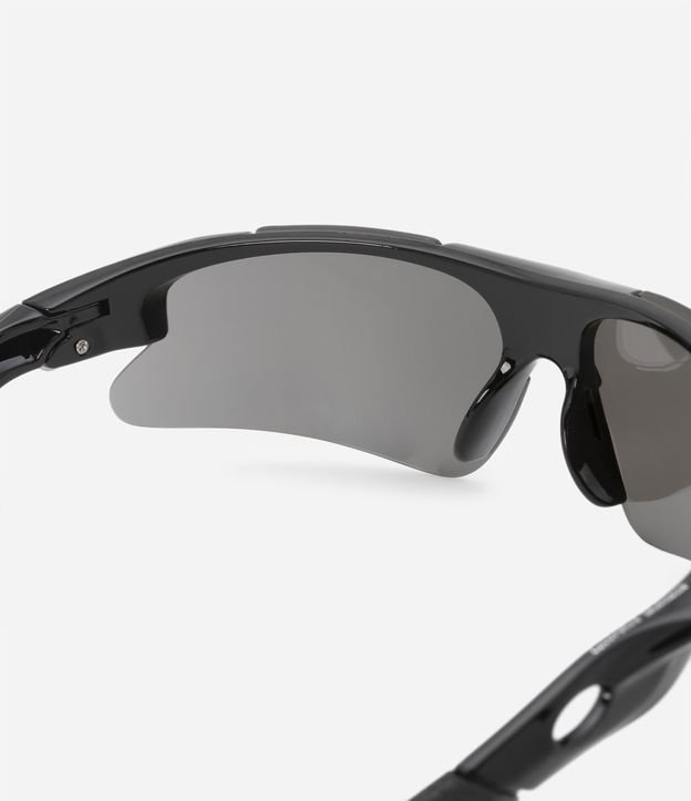 Óculos de Sol Esportivo com Lente Espelhada Preto 3