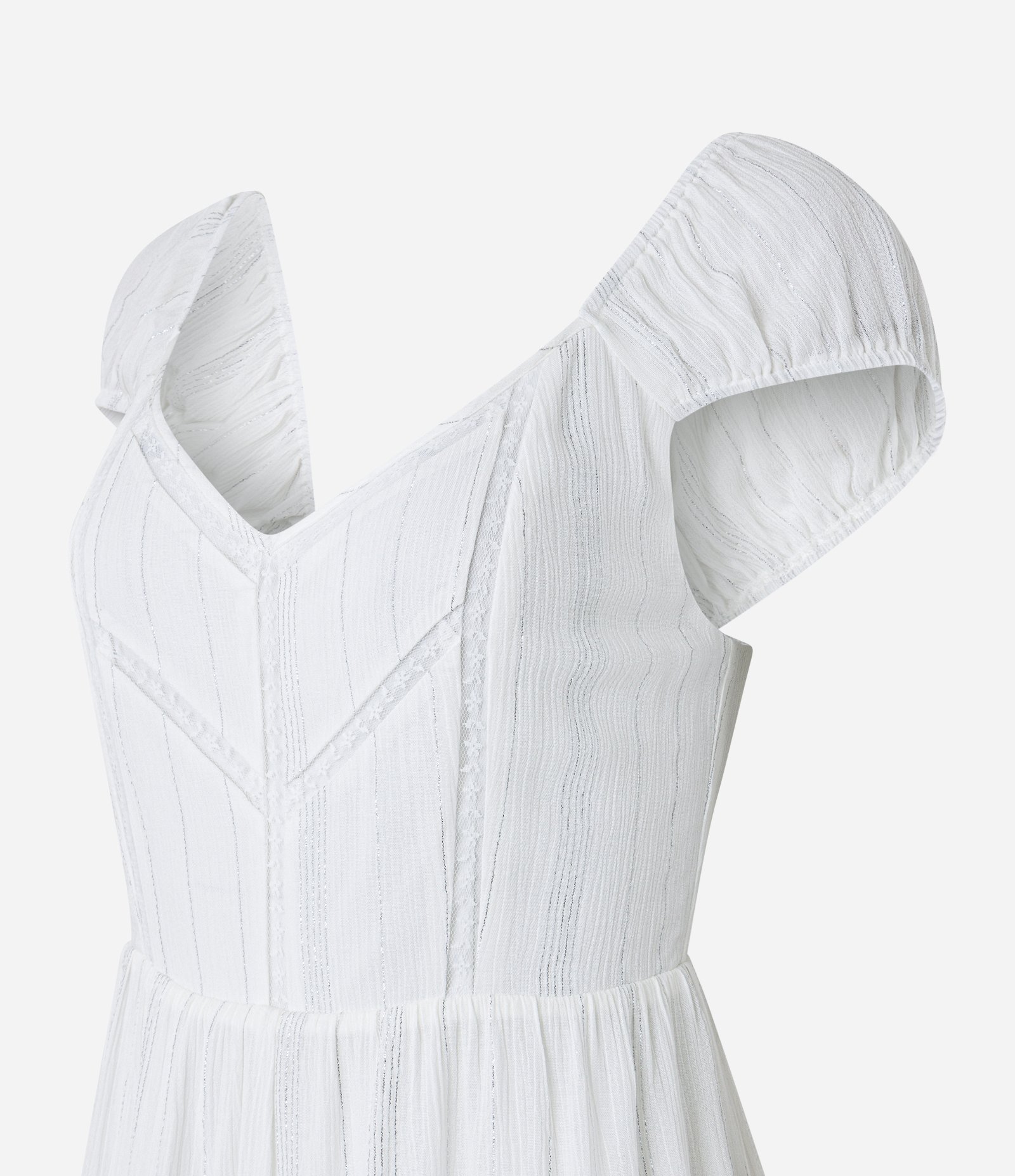 Macaquinho em Viscose com Entremeio e Manga Copinho Branco 2