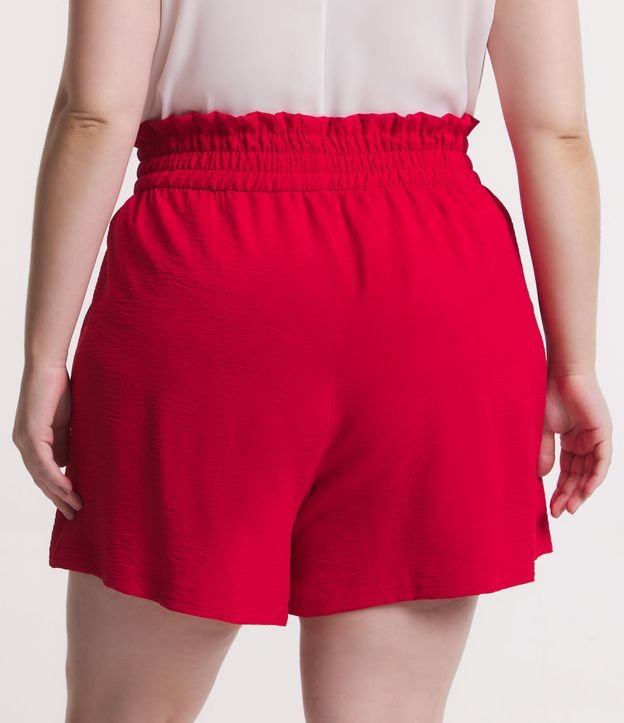 Short em Crepe Amarração e Elástico no Cós Curve & Plus Size Vermelho