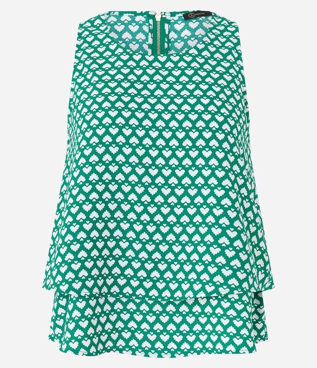 Blusa Airflow Sem Mangas com Estampa de Coração