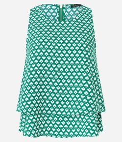 Blusa Airflow Sem Mangas com Estampa de Coração