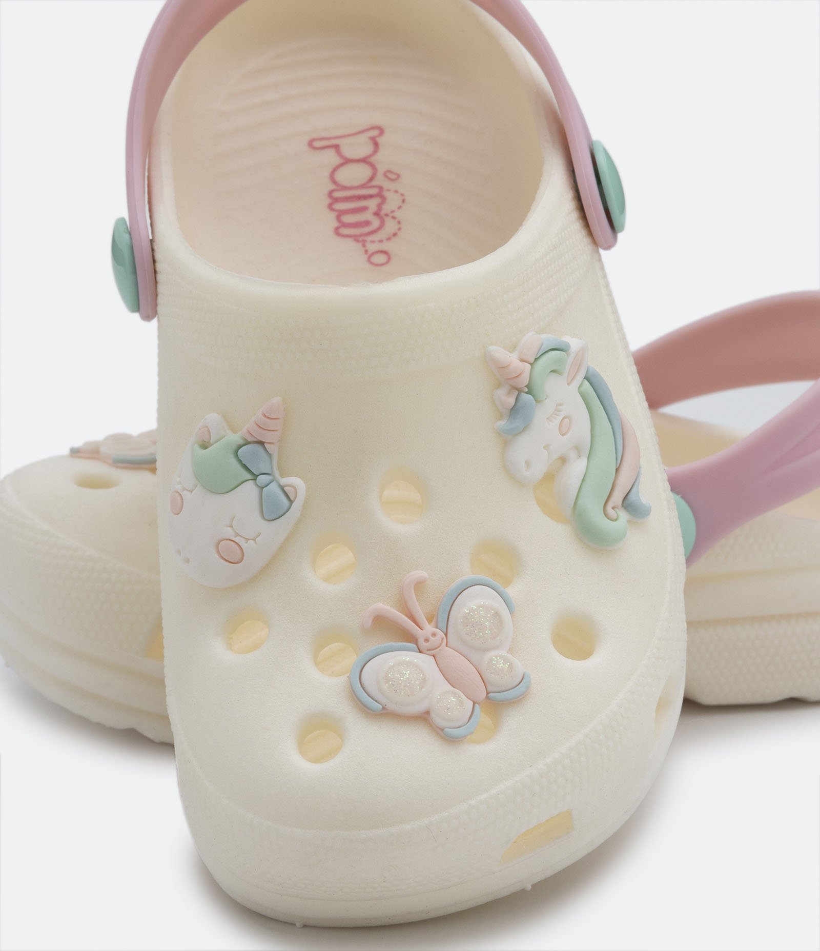 Sandália Infantil Babuche com Patches de Unicórnio - Tam 20 ao 33 Bege 4