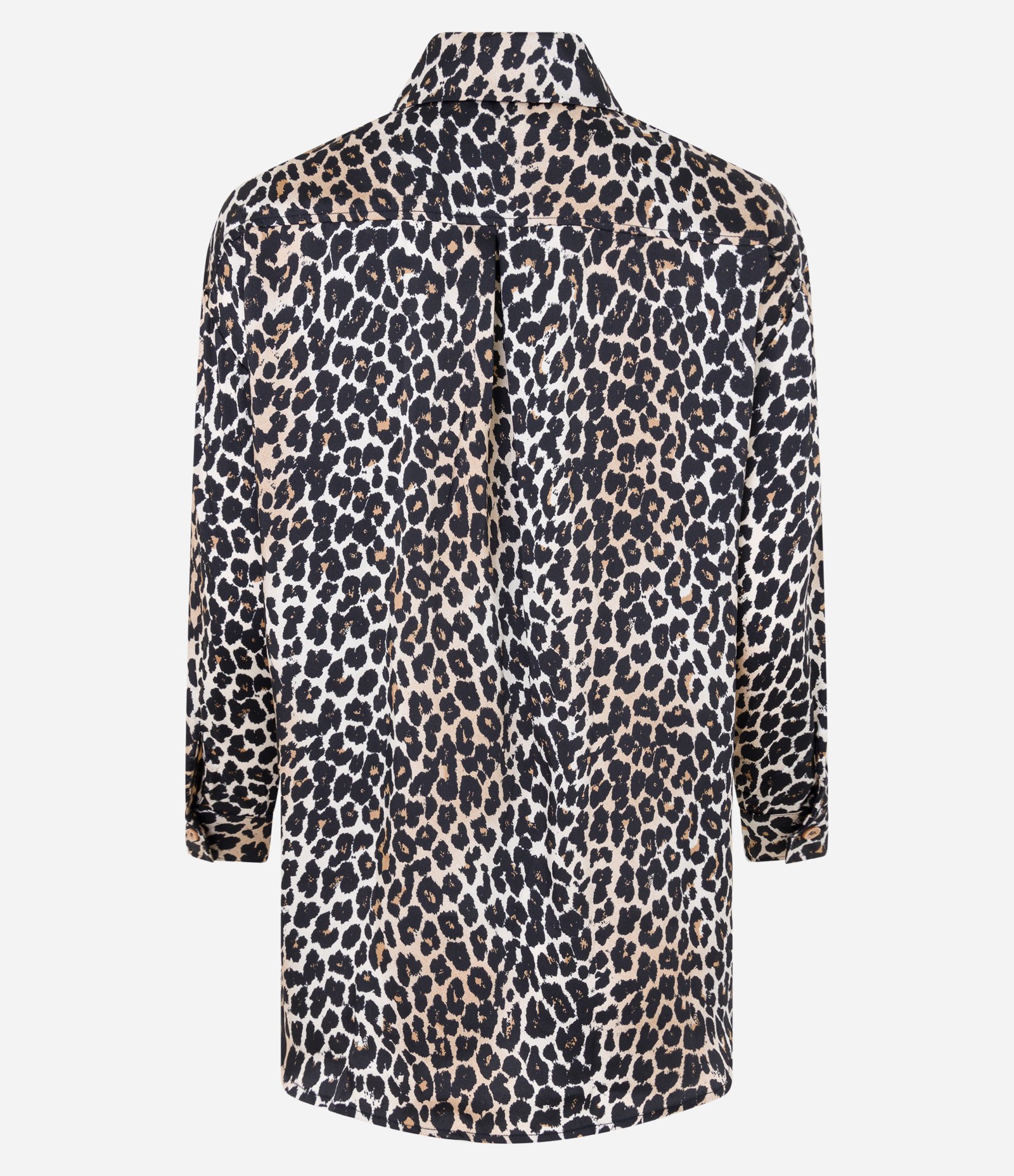 Camisa Acetinada com Estampa Animal Print Marrom 7