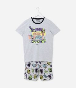 Pijama Curto Infantil Estampa Vingadores - Tam 4 a 12 Anos