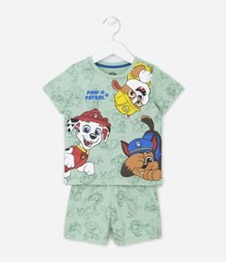 Pijama Curto Infantil com Estampa da Patrulha Canina - Tam 2 a 4 anos