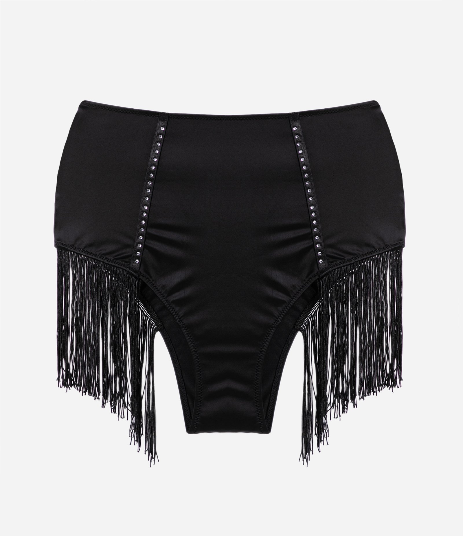 Calcinha Alta em Microfibra com Strass e Franjas 4