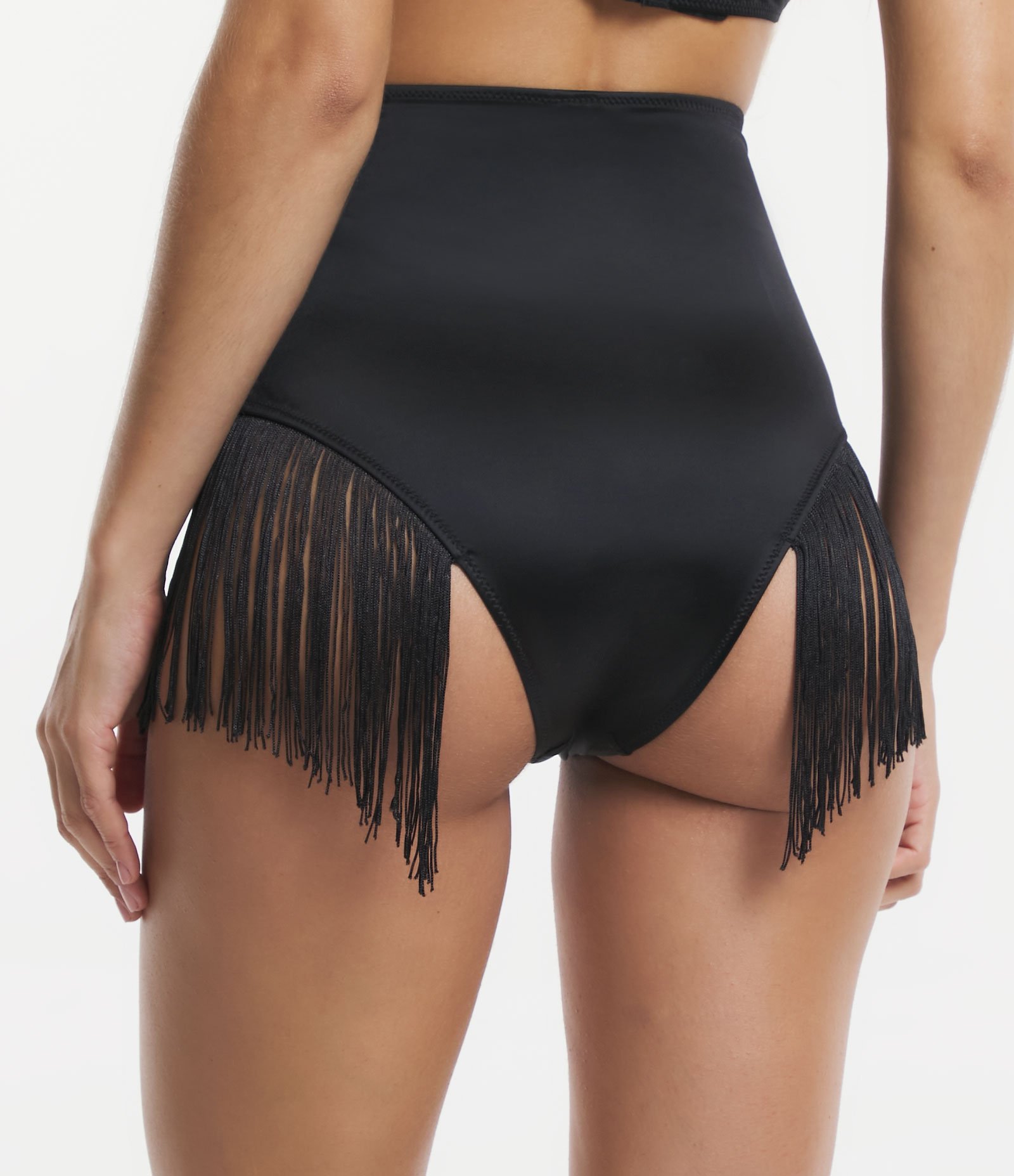 Calcinha Alta em Microfibra com Strass e Franjas 2