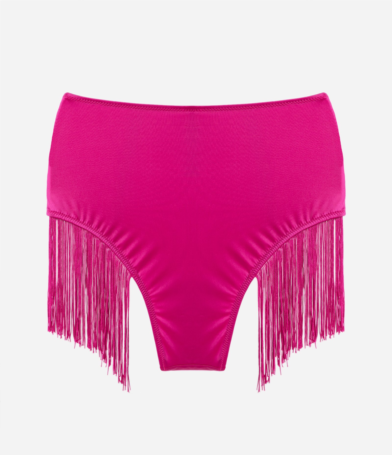 Calcinha Alta em Microfibra com Strass e Franjas Rosa 6
