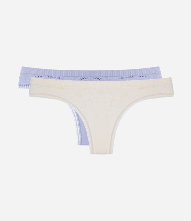 Kit 02 Calcinhas Biquínis Fio em Poliamida com Texturas