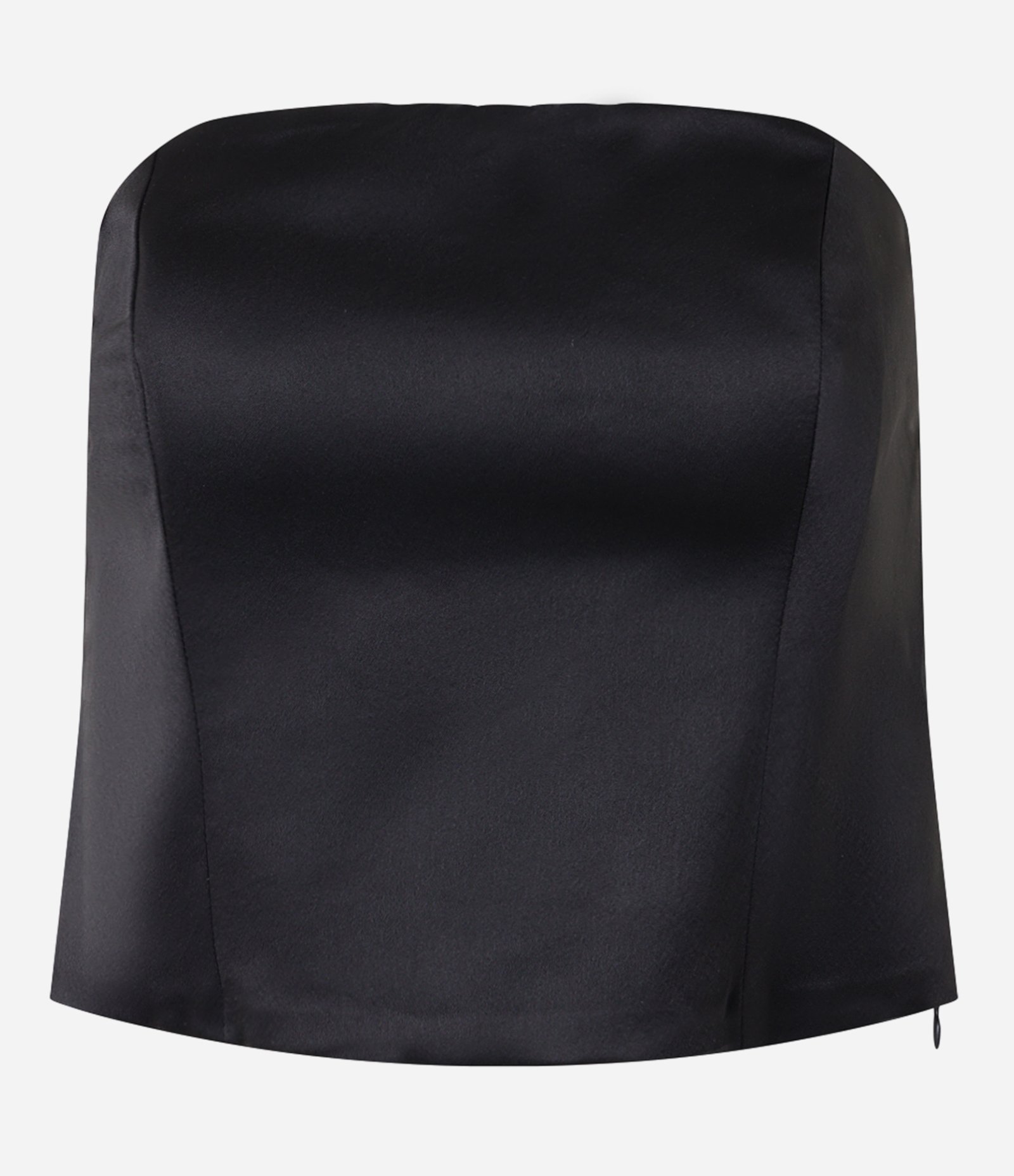 Blusa Acetinada com Decote Tomara que Caia Arredondado Preto 5