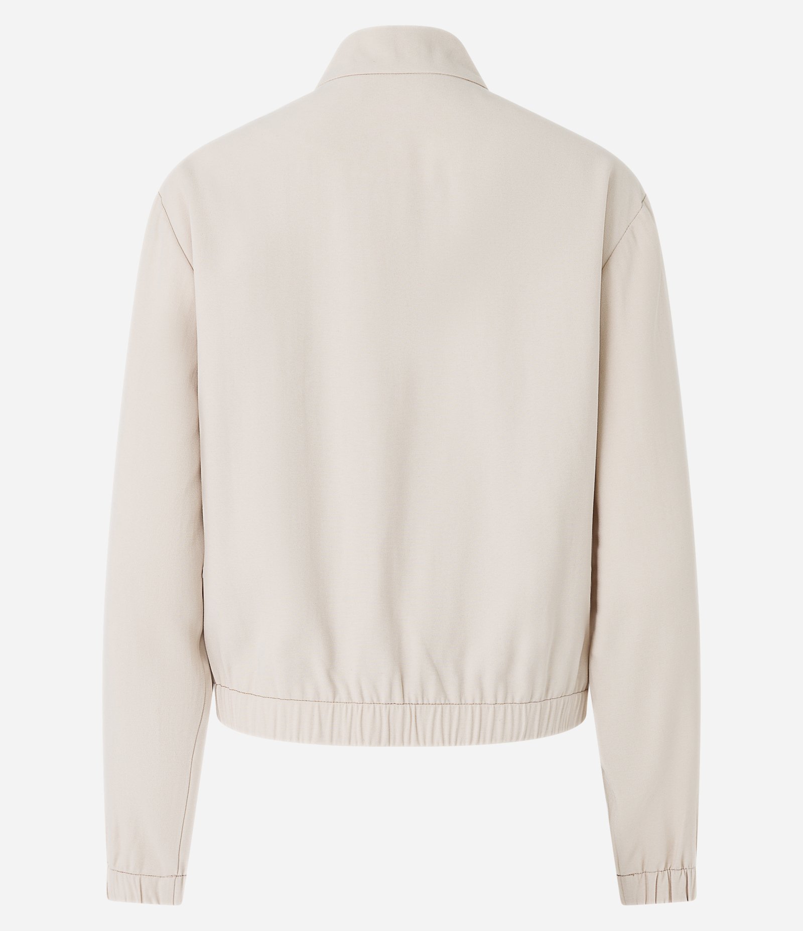 Jaqueta Bomber em Viscose com Bolsos Lapela e Pespontos Contrastantes Off White 8