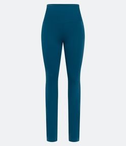 Calça Reta em Microfibra com Cós Alto