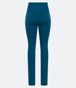 Calça Reta em Microfibra com Cós Alto