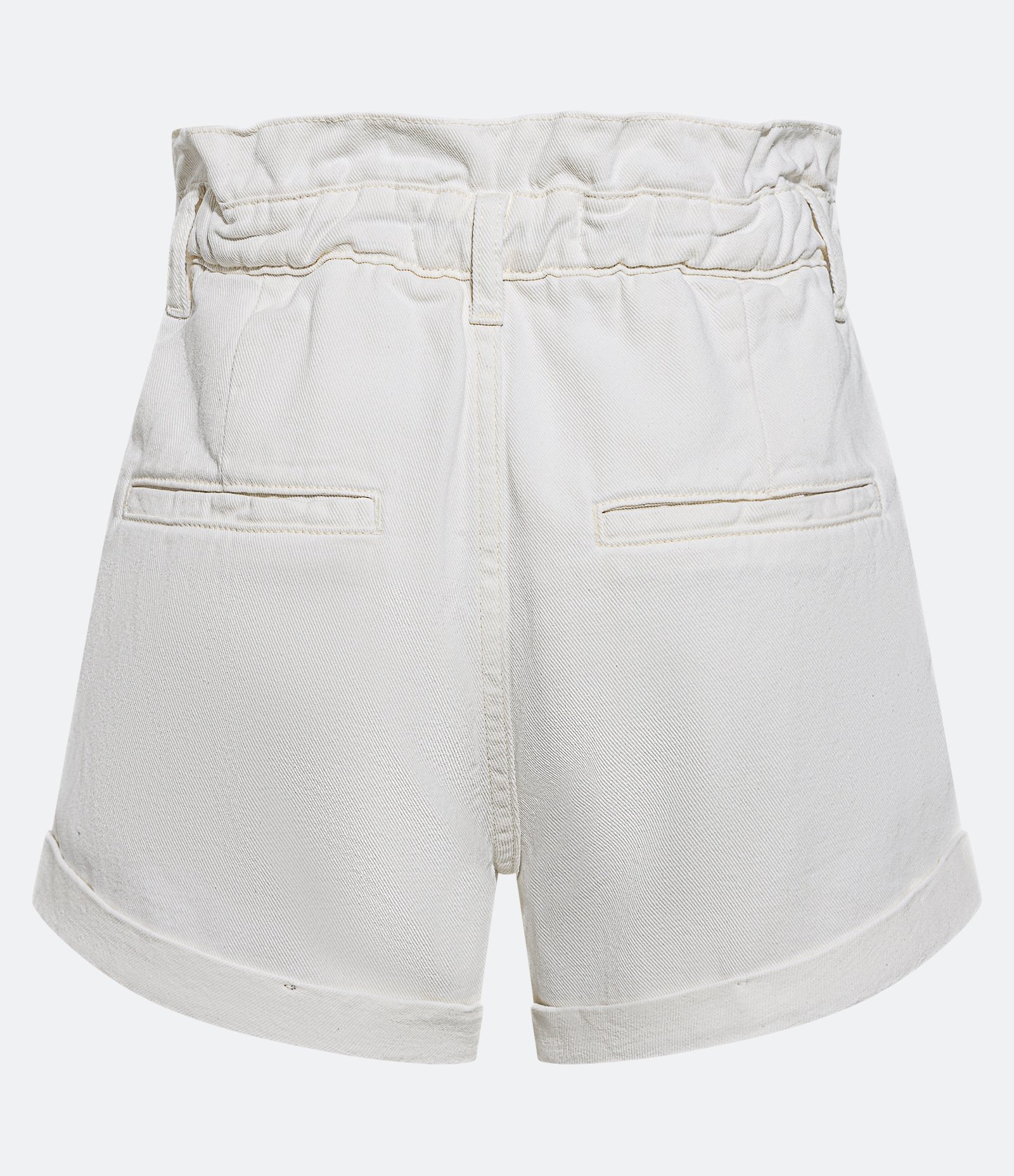 Short Baggy em Sarja com Pregas e Barra Dobrada Branco 6