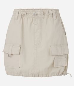 Saia Parachute em Sarja com Ajustador no Cós e Barra