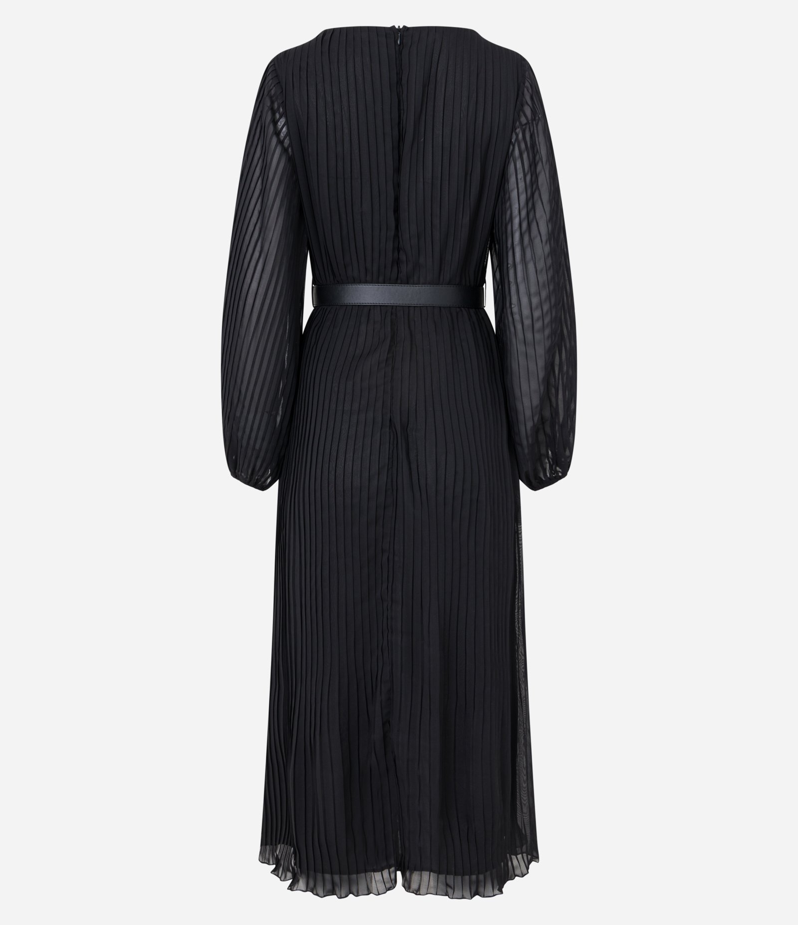 Vestido Midi em Chiffon com Decote Transpassado e Cinto Preto 8