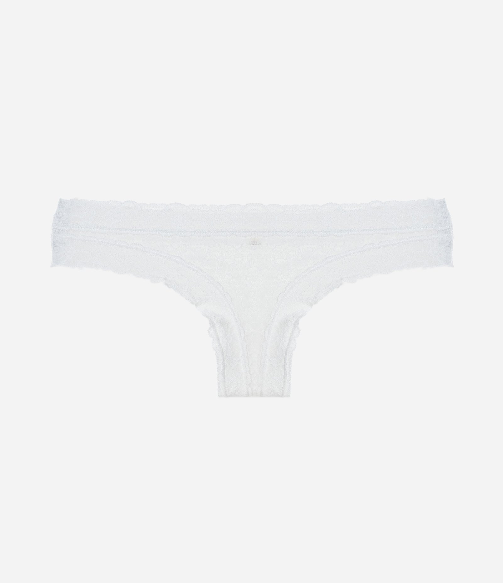 Calcinha Biquíni Fio em Renda Floral Branco Neve 4