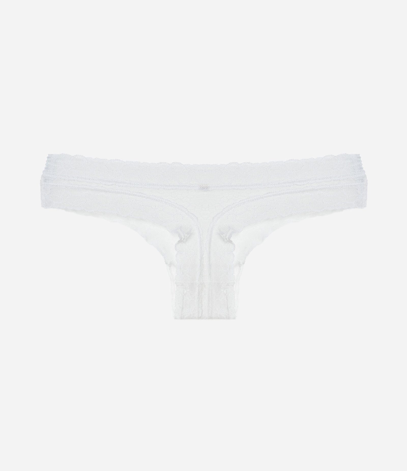 Calcinha Biquíni Fio em Renda Floral Branco Neve 5