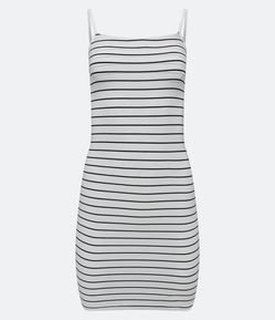 Vestido de Alcinha Curto em Algodão Listrado