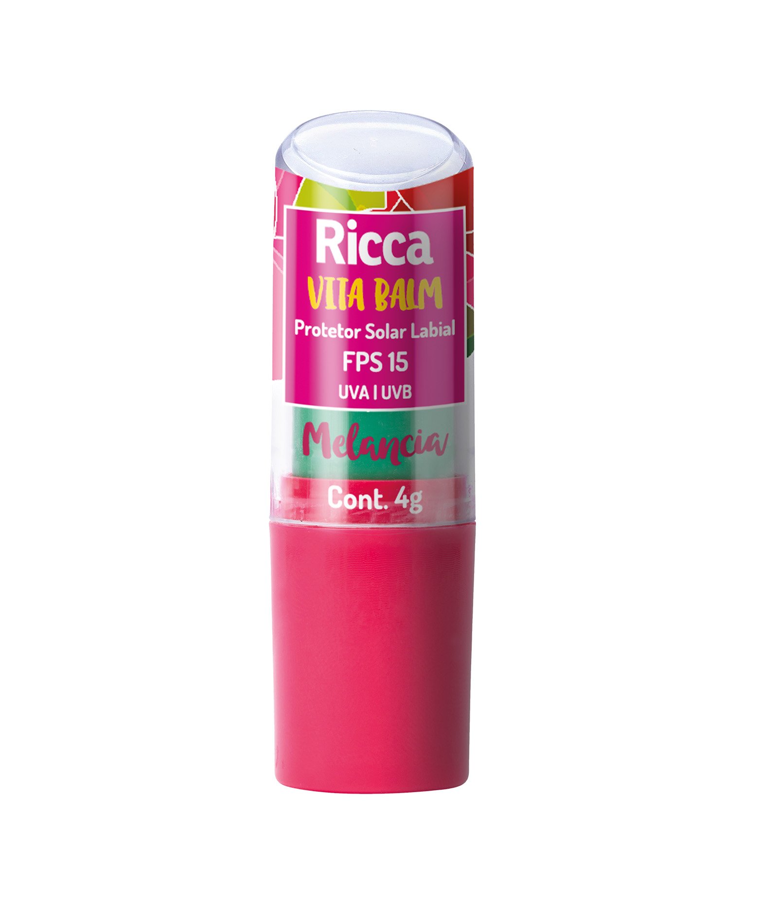 Protetor Solar Labial FPS15 Melancia Blister Ricca  4g 1