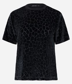 Blusa em Devore de Veludo com Textura Girafa